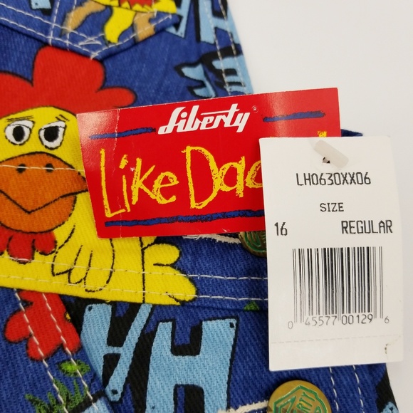 Vintage  Liberty Hee Haw Bib Overalls Y16 wms xs/s - Picture 2 of 8